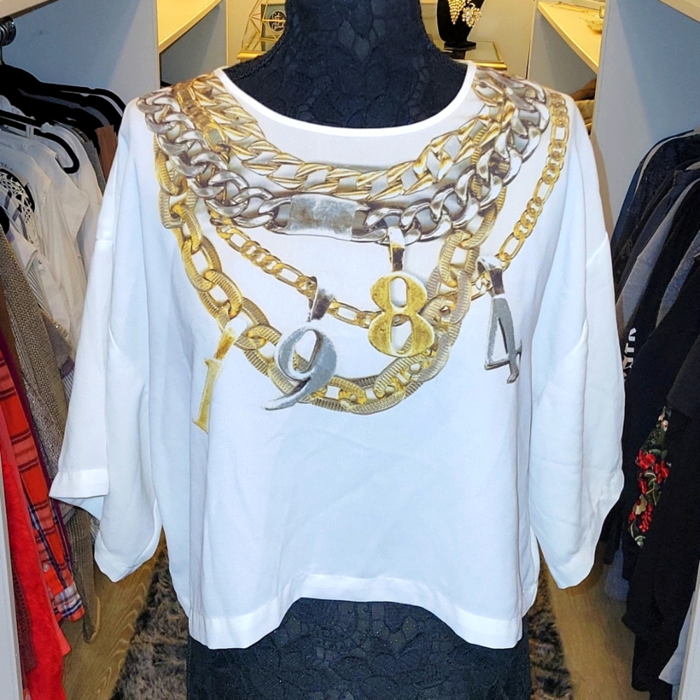 Asos embellished 1984 crop top